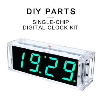 1 stk Høj Kvalitet 4-Cifret Digital DIY LED-Ur Kit Bærbare Lys, Temperatur, Dato, Tid Vise Ure