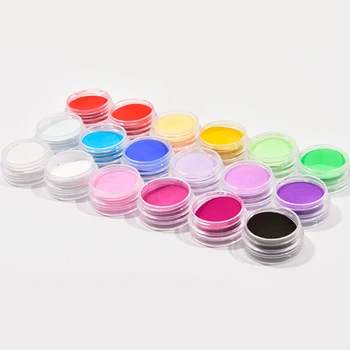 18 Farver 18 Kasser Farvet Akryl Nail Powders 3D Akryl nailart Akryl pulver nail art Builder powder nail Udvidelse pulver