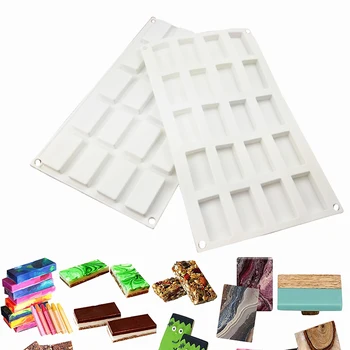 20 Rektangulære Hulrum Silikone Formen For Hjemmelavet Sæbe Kage, Chokolade Forme DIY Slik Cookie Ice Cube Bageplade Kage Udsmykning