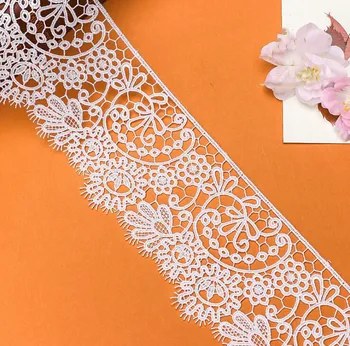 2yards 7,5 cm Bred Enkelt Side Blonder Trimmer Hvid Udhulet Tape wedding dress-Lace DIY Til at Sy Kjole Indretning Tekstil Blonder Påsat