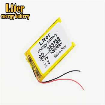 3,7 V 1000mAh 383759 Lithium Polymer Li-Po Genopladeligt Batteri Til Mp3-MP4 MP5 GPS DVD-PAD elektronisk enhed