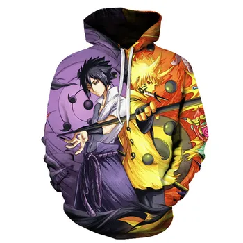 3D Naruto Hættetrøjer Drenge Piger Hoodie Mode Design Hætte Sweatshirt Børn 3b Naruto Anime Hætteklædte Mænd Sportstøj Pullover 4T-14