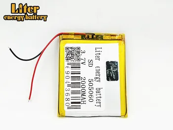 505060 3,7 V 2000mAh li-polymer lithium-lipo genopladeligt batteri til MP3-GPS-navigator, DVD, elektrisk legetøj power bank Tablet PC