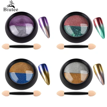 8 Farve Kits Spejl Søm Glitter Chrome-Metallic Søm Pulver Dual Color Dip Pigment Holographics Støv Manicure Art Dekoration