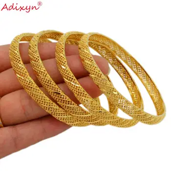 Adixyn 4stk/masse Guld Farve Armringe og Armbånd Til Kvinder, Mænd Afrikanske Mellemøsten Arabiske Dubai Trendy Smykker Gaver N071024