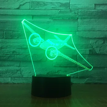 Air Fly Model 3D-Night Light Touch/Fjernbetjening LED-Stereo Akryl Fly USB-Bord Dekoration 7 farveskift Soveværelse Lampe