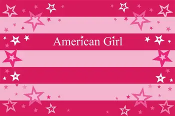Amerikansk Pige Pink stribet Stjerner Baggrund Vinyl klud Høj kvalitet Computer trykt væggen baggrunde