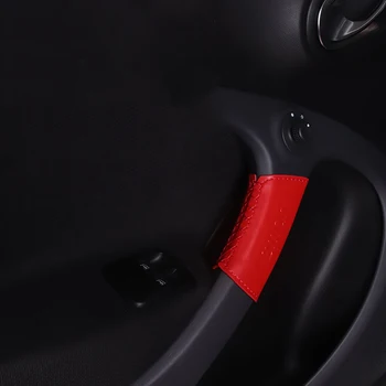 Automotive indvendige dør-håndtag dækning for Mercedes nye Smart Fortwo 453 PU læder døren beskyttelse dekoration Auto Tilbehør