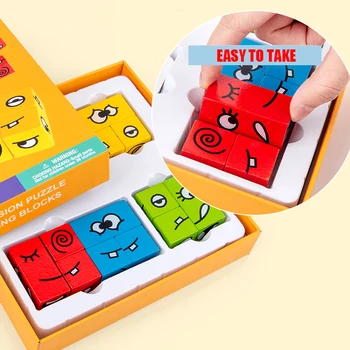 Baby Gåder Toy Ansigt Skiftende Cube Børn Børn Interessante Ansigter Tidlig Uddannelse Træning Af Logisk Tænkning Udfordring Brætspil