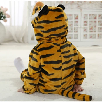 Baby Tiger Kigurumi Pyjamas Tøj Nyfødte Baby Sparkedragt Onesie Anime Cosplay Kostume Outfit Hætteklædte Buksedragt Vinter Dreng Pige