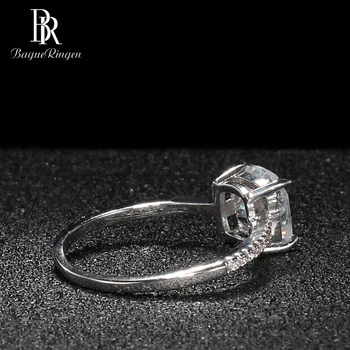 Bague Ringen Classic Silver 925 Smykker til Kvinder forlovelsesringe Pladsen Gemstones Geometri AAA Zircon Prinsesse Bryllup Gave