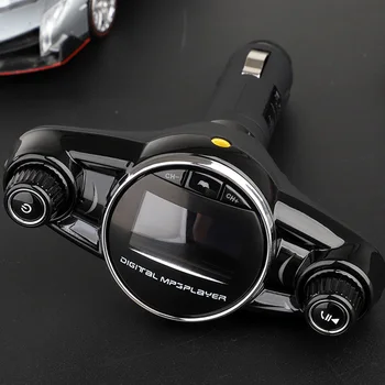 Bil-Mp3-Afspiller, Bluetooth FM Transmitter Håndfri Car Kit 5V 2.1 EN TF-AUX Audio USB Oplader LCD-Skærm Bil FM Modulator