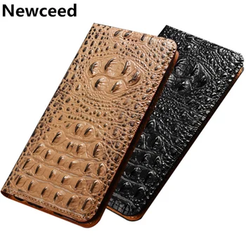 Business stil krokodille mønster tilbage naturlige læder phone case for Samsung Galaxy S20 Ultra/Galaxy S20 Plus/Galaxy S20 sag