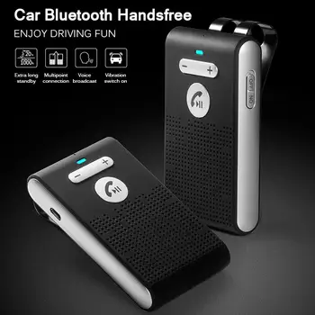 Bærbare Bluetooth-System Trådløs håndfri Bluetooth-5.0 Højttalertelefon A2DP Streaming bilsæt (Tilbehør til Bilen