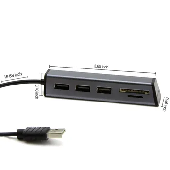 CHUYI Multifunktions 3 Ports USB 2.0-HUB Flere Extender Adapter til Micro SD/CF Card Reader For Computer-Bærbar computer Tilbehør