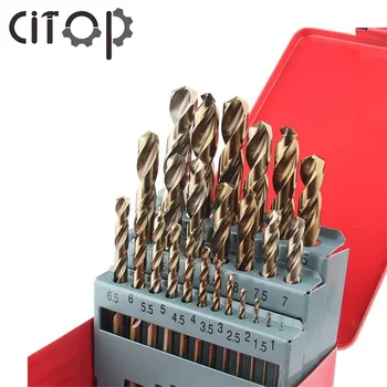 Citop 13/19/25 Stk HSS 6542 Twist Drill Bit, 1-6.5/1-10/1-13 mm HSS-Co-Boret Til Træ, Metal, Plast Boring