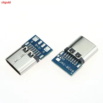 Cltgxdd 20-100pcs Mikro-USB-3.1 Type C-Stik 14 Pin Female Stik beholderen Gennem Huller PCB 180 Lodret Skjold USB-C