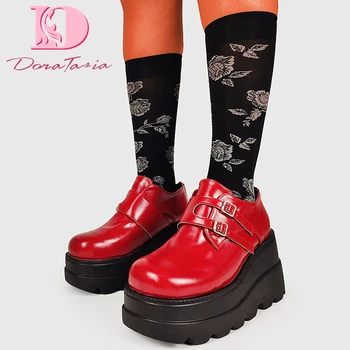 DORATASIA Brand Design Kvindelige Mode-Pumper, Kiler, Platform Høje Hæle Spænde Pumper Kvinder Foråret Punk, Gothic Enkelt Sko Kvinde