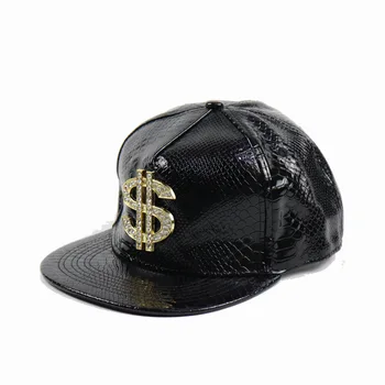 Europæiske andAmerican dot diamant penge symbol læder hip-hop hip-hop hat efterår og vinter mænd og kvinder, fladskærms-kant baseball cap
