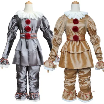 Filmens Pennywise Halloween Cosplay Kostume Voksen, Børn, Mænd, Kvinder Stephen King ' s Guld Sølv Terror Passer til