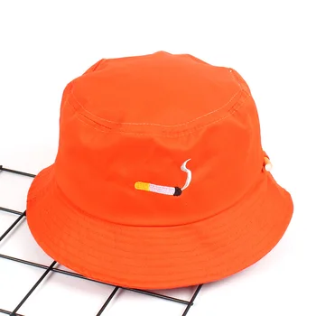 Fiskeren hat cigaret broderet bucket hat mænd og kvinder fiskeri hat voksen Panama Bob hat sommer par flade hat