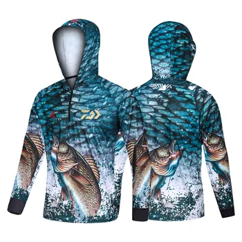 Fiskeri-Shirt til Mænd med Lange Ærmer solbeskyttelse Shirts Hurtig Tør sport Fiskeri Tøj Slid Sommer Fiskeri T-Shirt Fiskeri Bære