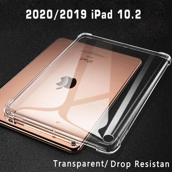 For iPad 10.2 2020 & 2019 TPU Cover Slip Modstand Blødt etui Til Apple iPad-10,2 tommer 7 8. generation Tablet Klar slanke Sag