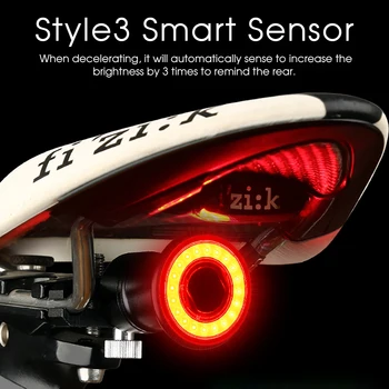 Genopladelige Cykel baglygte Smart Auto Brake Sensing Lys IPX6 Vandtæt LED-Baglygte MTB Cykel Advarsel baglygte