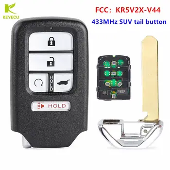 KEYECU Udskiftning Smart Fjernbetjening Key Fob 433MHz ID47 Chip til Honda 2017 CR-V 2016-2017 Pilot ,FCC ID: KR5V2X