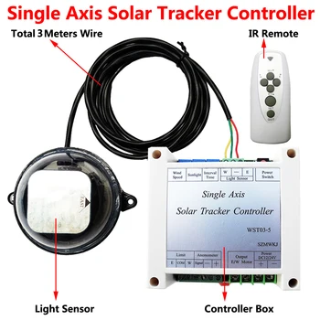 Komplet med Enkelt Akse, Elektroniske Solar Tracker Sporing Controller &Lys-Sensor &IR Fjernbetjening til 100W Watt solceller Solar Panel System