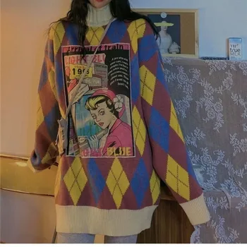 KOSAHIKI Harajuku Løs Rullekrave, Pullovere Vintage Retro Japansk Mode Falde 2021 Kvinder Casual Streetwear Sweater 11a014