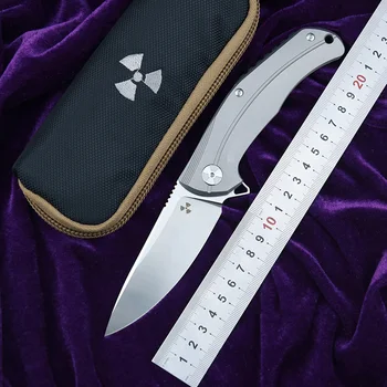 LEMIFSHE JK3215 Flipping Folde kniv D2 blade Titanium Meteorit mønster håndtag køkken udendørs nytte frugt Knive EDC Værktøj