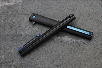 Lille pen flip folde kniv M390 blade carbon fiber håndtag udendørs camping multi-purpose jagt lomme EDC værktøj