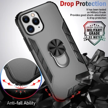 Magnetiske Finger Ring Holder Tilbage Dække for Iphone 12 Mini Pro Max Bedste Kvalitet Drop Beskyttelse Mobiltelefon Tilfælde