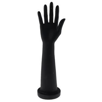 Mannequin Kvindelige Side Finger Handske Ring Halskæde Armbånd Smykker Holder Sort Håndled-Omkreds 5inch
