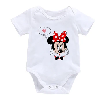 Mickey Mouse Baby Boy Body Til Nyfødte Pige Mode Tøj Pluto Tegnefilm Print kortærmet Sommer børnetøj