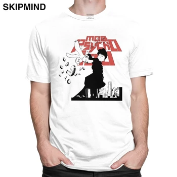 Mob Psyko 100 Shigeo T-Shirt til Mænd, Bomuld T-shirt med O-hals, Korte Ærmer Shigeo Kageyama Animationsfilm Tee Løstsiddende Tøj Gave
