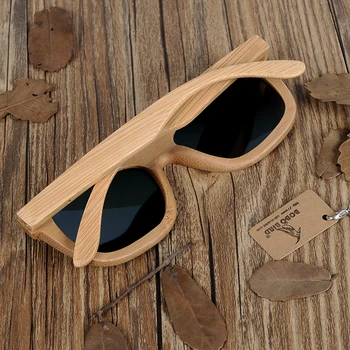 Mode BOBO FUGL Vintage Bambus Mænd Træ-Solbriller Håndlavet Polariseret Spejl Brillerne Kvinder sport briller i Træ Kasse