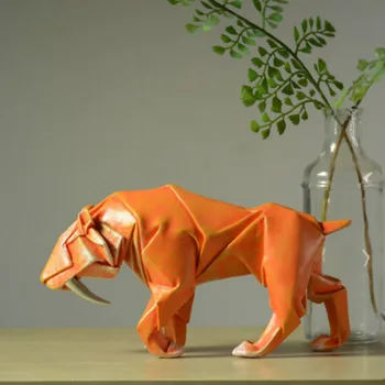Moderne minimalistisk harpiks origami dyr Ornamenter Håndværk Moderne boligindretning tilbehør Elefant, Tiger Harpiks Statue skulptur