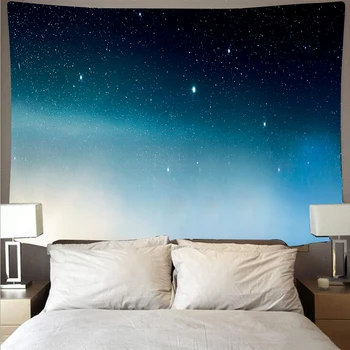 Mystiske univers plads stjernehimmel store kunst-tapetet psykedelisk væggen hænger strand håndklæde polyester fiber tæppe yoga GT49