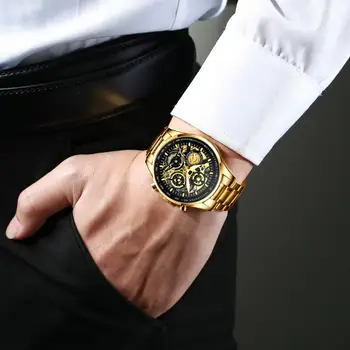 NIBOSI Relogio Masculino Vandtæt Armbånds Ure Mænd 2021 Top Mærke Luksus Golden Mænd Ure Guld Store Mandlige Armbåndsur Mand
