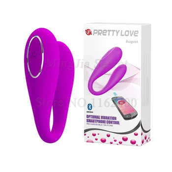 Ny Bluetooth-App Control Vibrerende Vibrador Klitoris G-Spot Skeden Strapon Massageapparat Anal Vibratorer Vibe Sexlegetøj For Par
