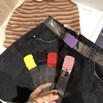 Nyt Design for Mode Gennemsigtig Kvinder Bælter Candy farver Glat Spænde Taljen Rem Varme Jeans Kjole Wild Pige Linning