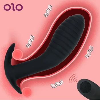 OLO Dildo Vibrator Anal Plug 10 Speed Anus Pussy Masturbator Prostata Massage Butt Plug Sex Legetøj til Kvinder Mand