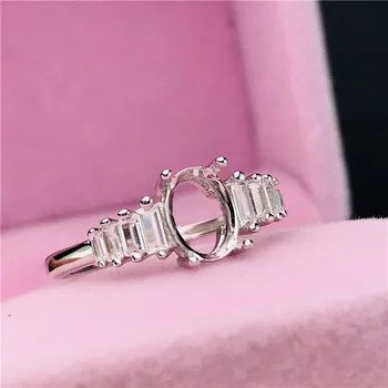 Oval form 5X7mm ringe grundlag S925 sølv ring base skaft gren indstilling sten indlagt smykker, mode, DIY kvinder nice