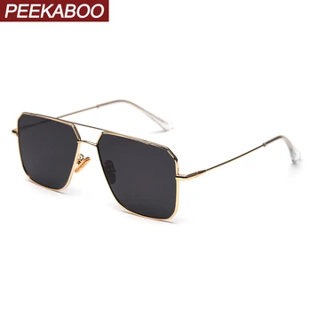 Peekaboo-pladsen polariserede solbriller metal man tendens 2020 damer sol briller uv400 spejl uregelmæssig høj kvalitet