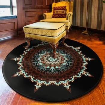 Persisk Stil Parlor Område Tæppe Soveværelse Mat Hjem Dekoration Laday Yoga Måtter Baby Spille Kravle Rundt Mandala Stue Tæppe