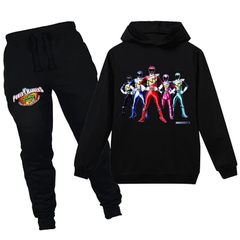 Power Ranger Hættetrøjer Kids Fashion Sweatshirts Børn Hætteklædte T-Shirt Buksetrold Piger Pels Kids Tøj Drenge Casual T-Stykkerne, Sportstøj Sæt