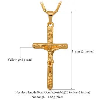 Saint Tværs Af Jesus Halskæde & Vedhæng Mænd, Kvinder, Religiøse Smykker Gave Engros Guld Farve Jesus Stykke P250