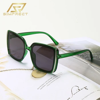 SIMPRECT Fashion Square Solbriller Kvinder 2021 Vintage Overdimensionerede solbriller Til Kvinder Luksus Brand Designer Nuancer Til Kvinder